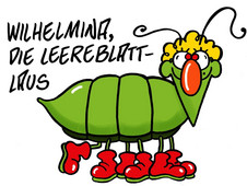 Cartoon Wilhelmina Leerblattlaus (greenfly)