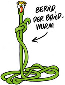 Cartoon Bernd Bandwurm (tapeworm)