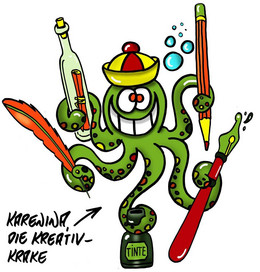 Cartoon Karenina Krakendame (female octopus)