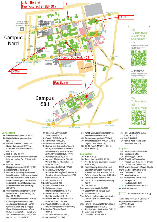 Lageplan der TU Dortmund