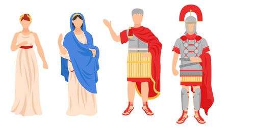 Grafik mit verschiedenen Figuren der Antike